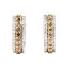 Image 1 : 1.40 ctw Brown and White Diamond Earrings - 18KT Rose And White Gold