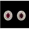 Image 1 : 14KT White Gold 2.07 ctw Ruby and Diamond Earrings