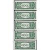 Image 2 : Lot of (5) Consecutive 1957 $1 Silver Certificate Notes Uncirculated
