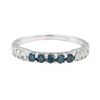 Image 2 : 0.40 ctw Blue and White Diamond Ring - 14KT White Gold