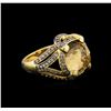 Image 1 : 18KT Yellow Gold 7.48 ctw Citrine and Brown Diamond Ring