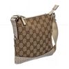Image 3 : Gucci Brown Monogram Canvas Perforated Leather Trim Crossbody Handbag