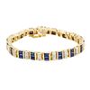 Image 2 : 7.00 ctw Sapphire And Diamond Bracelet - 14KT Yellow Gold
