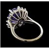 Image 3 : 7.13 ctw Tanzanite and Diamond Ring - 14KT White Gold