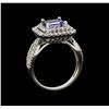 Image 4 : 14KT White Gold 2.16 ctw Tanzanite and Diamond Ring