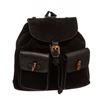 Image 1 : Gucci Black Suede Leather Trim Drawstring Bamboo Backpack