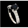 Image 4 : 1.60 ctw Sapphire and Diamond Ring - 14KT White Gold