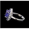 Image 3 : 14KT White Gold 3.54 ctw Tanzanite, Sapphire and Diamond Ring