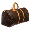 Image 2 : Louis Vuitton Monogram Canvas Leather Keepall 55 cm Duffle Bag Luggage