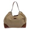 Image 1 : Gucci Brown Beige Canvas Leather Hobo Shoulder Bag