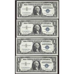 Lot of (4) Consecutive 1957 $1 Silver Certificate Notes Uncirculated