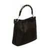 Image 3 : Gucci Black Woven Fabric Bamboo Handle Strap Shoulder Bag