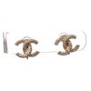 Image 1 : Chanel CC Gold Tone Crystal Clip On Earrings