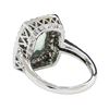 Image 3 : 6.20 ctw Greened Amethyst and Diamond Ring - 14KT White Gold