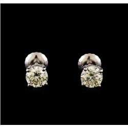 14KT White Gold 1.00 ctw Diamond Solitaire Earrings