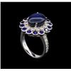 Image 4 : 14KT White Gold 9.12 ctw Blue Star Sapphire and Diamond Ring