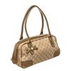 Image 2 : Gucci Gold Beige Monogram Metallic Leather Bowling Bag
