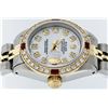 Image 3 : Rolex Two-Tone Mother Of Pearl Diamond and Ruby DateJust Ladies Watch