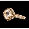 Image 1 : 1.33 ctw Morganite and Diamond Ring - 14KT Rose Gold