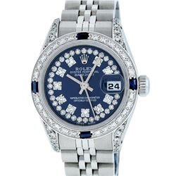 Rolex Stainless Steel Blue String Diamond VS Datejust Ladies Watch