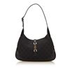 Image 1 : Gucci Black Canvas Leather GG Logo Jackie Shoulder Bag