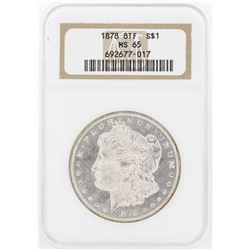 1878 8TF $1 Morgan Silver Dollar Coin NGC MS65