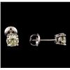 Image 2 : 14KT White Gold 1.03 ctw Diamond Solitaire Earrings