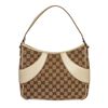 Image 1 : Gucci White Brown Canvas Leather Monogram Shoulder Bag