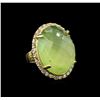 Image 1 : 14KT Yellow Gold 32.12 ctw Green Tourmaline and Diamond Ring