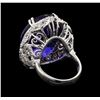 Image 3 : GIA Cert 45.32 ctw Tanzanite and Diamond Ring - 14KT White Gold