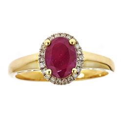 1.7 ctw Ruby and Diamond Ring - 10KT Yellow Gold