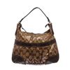 Image 1 : Gucci Brown Beige Coated Canvas Crystal Leather Mix Hobo Bag
