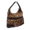 Image 2 : Gucci Brown Beige Coated Canvas Crystal Leather Mix Hobo Bag
