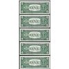 Image 2 : Lot of (5) Consecutive 1957 $1 Silver Certificate Notes Uncirculated