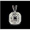 Image 2 : 2.10 ctw Rubellite and Diamond Pendant - 18KT White Gold