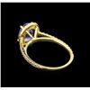 Image 3 : 14KT Yellow Gold 1.50 ctw Tanzanite and Diamond Ring