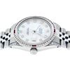 Image 9 : Rolex Mens Stainless Steel Diamond Lugs & Ruby Channel Set Datejust Wristwatch