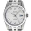 Image 1 : Rolex Mens 36mm Stainless Steel Silver Diamond Datejust Wristwatch