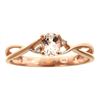 Image 1 : 0.36 ctw Morganite and Diamond Ring - 14KT Rose Gold