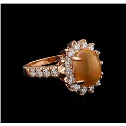 1.68 ctw Opal and Diamond Ring - 14KT Rose Gold