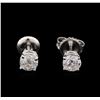 Image 1 : 1.09 ctw Diamond Solitaire Earrings - 14KT White Gold