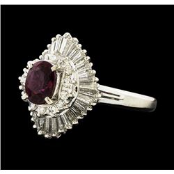 1.02 ctw Ruby and Diamond Ring - Platinum