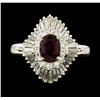 Image 2 : 1.02 ctw Ruby and Diamond Ring - Platinum