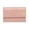 Image 1 : Chanel Pink Caviar Leather CC Card Holder
