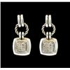 Image 1 : David Yurman Dangling Diamond Earrings - Sterling Silver