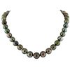 Image 1 : Tahitian Cultured Pearl Necklace With Diamond Clasp