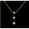 Image 1 : 14KT Yellow Gold 0.55 ctw Diamond Pendant With Chain