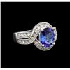 Image 1 : 14KT White Gold 2.13 ctw Tanzanite and Diamond Ring