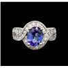 Image 2 : 14KT White Gold 2.13 ctw Tanzanite and Diamond Ring