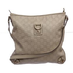 Gucci Ivory Guccissima Monogram Leather Crossbody Messenger Bag